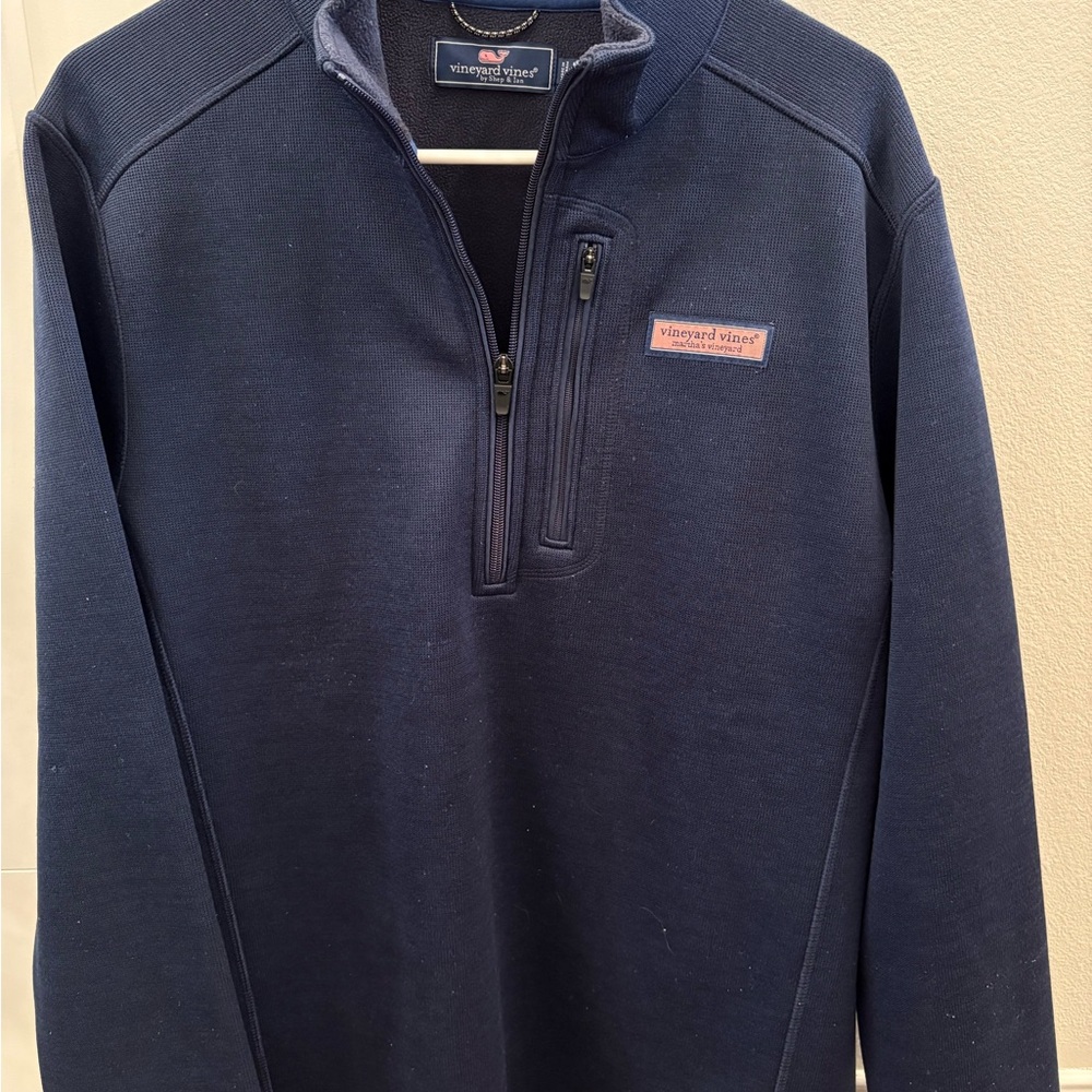 Vineyard Vines Blue Zip Up Sweater Classic Knit